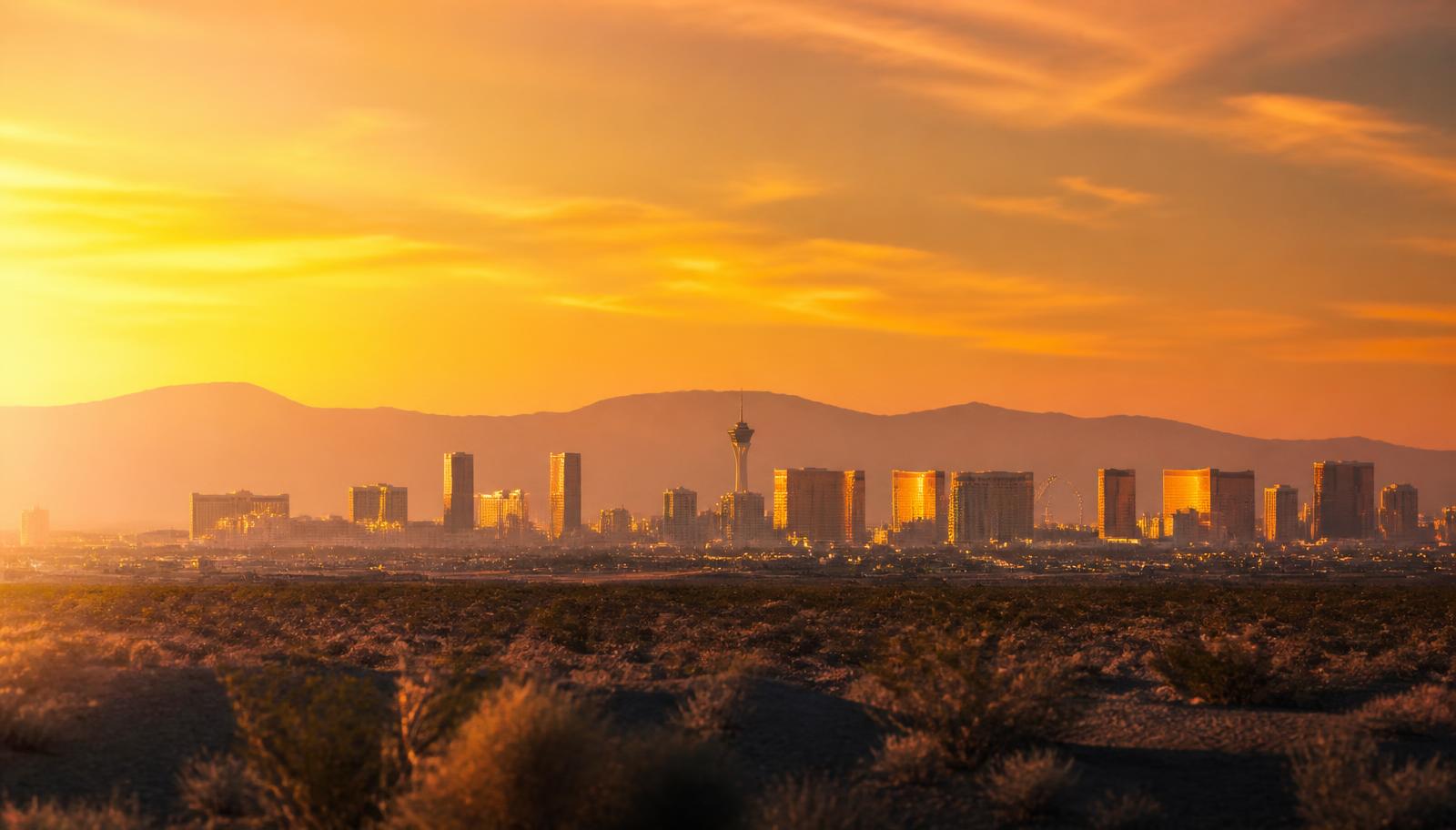 Skyline de Las Vegas al atardecer